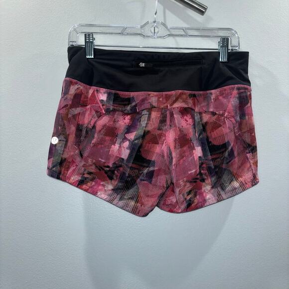 Lululemon Run Times Short II 4" - Sun Dazed Multi Pink / Black | Size 4 - Picture 7 of 11